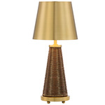 Hazel Rechargeable Table Lamp - Brass / Rattan
