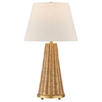 Eleanor Table Lamp - Wicker / Brass / White
