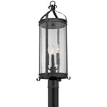 Preston Outdoor Post Light - Iron Oxide / Clear Pebbled