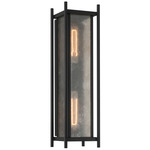 Jacobs Outdoor Wall Sconce - Matte Black / Clear Mica