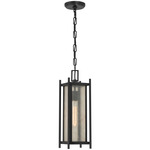 Jacobs Outdoor Pendant - Matte Black / Clear Mica
