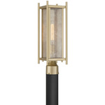 Jacobs Outdoor Post Light - Serene Brass / Clear Mica