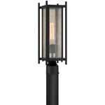 Jacobs Outdoor Post Light - Matte Black / Clear Mica