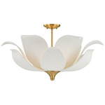 Elsie Convertible Semi Flush/Pendant - Warm Brass / White Opal