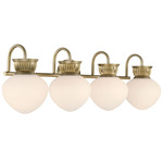 Melbourne Bathroom Vanity Light - Noble Brass / White Opal