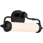 Keller Bathroom Vanity Light - Black Lustre / White Opal