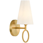 Wilkes Wall Sconce - Warm Brass / White