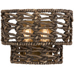 Silencio Wall Sconce - Riviera Brass / Natural Water Hyacinth