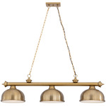 Cordon Linear Pendant with Dome Steel Shade - Heritage Brass / Heritage Brass / Heritage Brass