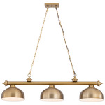 Cordon Linear Pendant with Dome Steel Shade - Heritage Brass / Heritage Brass