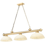Cordon Linear Pendant with Dome Glass Shade - Heritage Brass / Golden Mottle