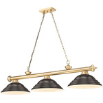 Cordon Linear Pendant with Stepped Metal Shade - Heritage Brass / Bronze / Bronze