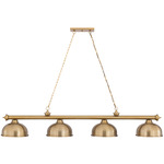 Cordon Linear Pendant with Dome Steel Shade - Heritage Brass / Heritage Brass / Heritage Brass