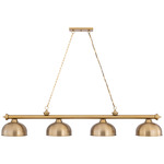 Cordon Linear Pendant with Dome Steel Shade - Heritage Brass / Heritage Brass