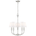 Tova 5-Light Chandelier - Brushed Nickel / White