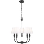 Tova 5-Light Chandelier - Matte Black / White