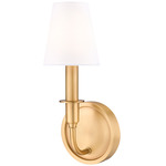 Tova Wall Sconce - Rubbed Brass / White