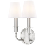 Tova 2-Light Wall Sconce - Brushed Nickel / White