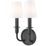 Tova 2-Light Wall Sconce - Matte Black / White