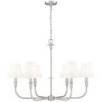 Tova Chandelier - Brushed Nickel / White