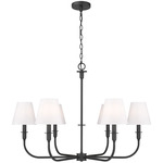 Tova Chandelier - Matte Black / White