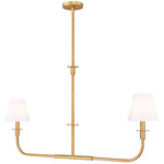 Tova Linear Chandelier - Rubbed Brass / White