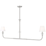 Tova Linear Chandelier - Brushed Nickel / White