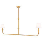 Tova Linear Chandelier - Rubbed Brass / White