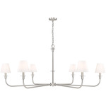 Tova Chandelier - Brushed Nickel / White