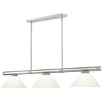 Vanguard Linear Glass Cone Pendant - Brushed Nickel / Matte Opal