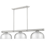 Vanguard Linear Metal Dome Shade Pendant - Brushed Nickel / Brushed Nickel