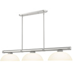 Vanguard Linear Glass Dome Pendant - Brushed Nickel / Matte Opal