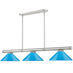 Vanguard Linear Metal Cone Pendant - Brushed Nickel / Electric Blue