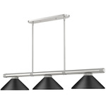 Vanguard Linear Metal Cone Pendant - Brushed Nickel / Matte Black