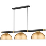 Vanguard Linear Metal Dome Shade Pendant - Matte Black / Rubbed Brass / Heritage Brass