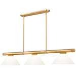 Vanguard Linear Glass Cone Pendant - Rubbed Brass / Matte Opal