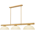 Vanguard Linear Glass Dome Pendant - Rubbed Brass / Golden Mottle