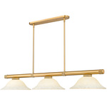 Vanguard Linear Flared Glass Pendant - Rubbed Brass / Golden Mottle