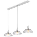Lunelle Linear Chandelier - Brushed Nickel / Clear