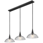 Lunelle Linear Chandelier - Matte Black / Clear