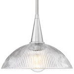 Lunelle Pendant - Brushed Nickel / Clear