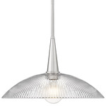 Lunelle Pendant - Brushed Nickel / Clear