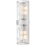 Meridian Wall Sconce - Brushed Nickel / Clear Water