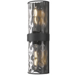 Meridian Wall Sconce - Matte Black / Clear Water