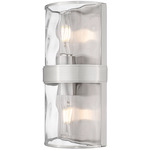 Meridian Wall Sconce - Brushed Nickel / Clear Water