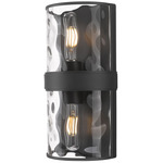 Meridian Wall Sconce - Matte Black / Clear Water