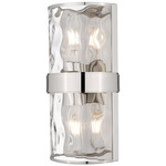 Meridian Wall Sconce - Polished Nickel / Clear Water