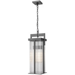 Fortis Outdoor Pendant - Sand Black / Clear Ribbed