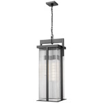Fortis Outdoor Pendant - Sand Black / Clear Ribbed