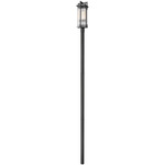 Fortis Outdoor Posted Light with Burial Base - Sand Black / Clear Ribbed